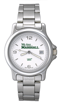 Marshall Thundering Herd NCAA "We are Marshall" Men's Chrome Varsity Watch with Stainless Steel Bracelet Strap