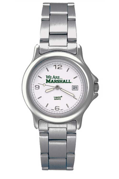 Marshall Thundering Herd NCAA "We are Marshall" Women's Chrome Varsity Watch with Stainless Steel Strap