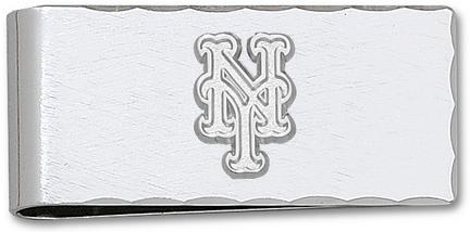 New York Mets 5/8" Sterling Silver "NY" on Nickel Plated Money Clip