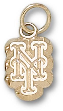 New York Mets "NY" 3/8" Charm - 14KT Gold Jewelry
