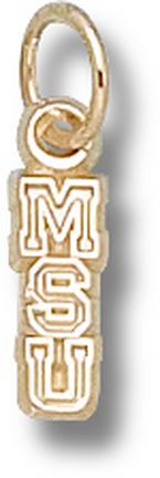 "Michigan State Spartans Vertical ""MSU"" 3/8"" Lapel Pin - Sterling Silver Jewelry"