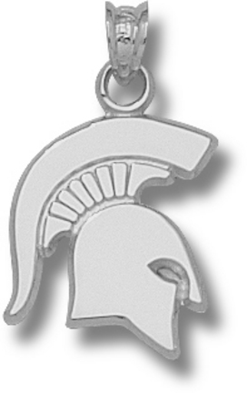 Michigan State Spartans Solid "Spartan" Pendant - Sterling Silver Jewelry