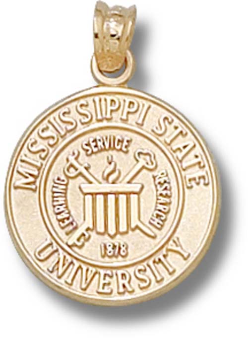 Mississippi State Bulldogs "Seal" Pendant - Gold Plated Jewelry