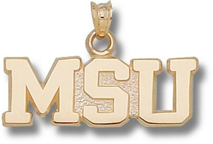 "Mississippi State Bulldogs Horizontal ""MSU"" Lapel Pin - 10KT Gold Jewelry"