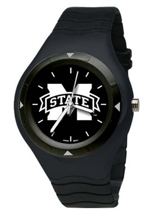Mississippi State Bulldogs Shadow Black Sports Watch with White Logo