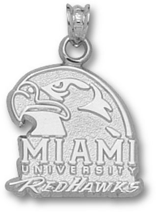 Miami (Ohio) RedHawks "Miami University RedHawks Hawk Head" Pendant - Sterling Silver Jewelry