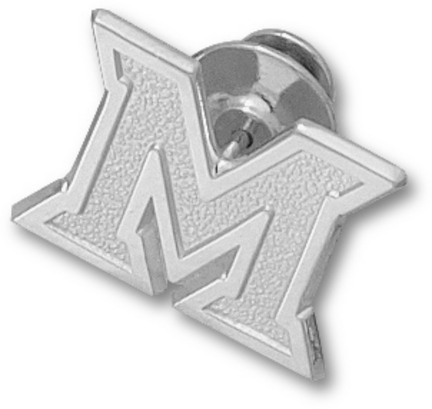 "Miami (Ohio) RedHawks New ""M"" Lapel Pin - Sterling Silver Jewelry"