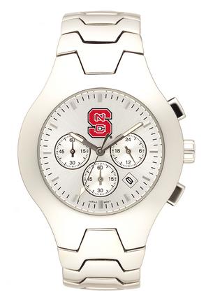 North Carolina State Wolfpack NCAA Men's Hall of Fame Watch with Stainless Steel Bracelet