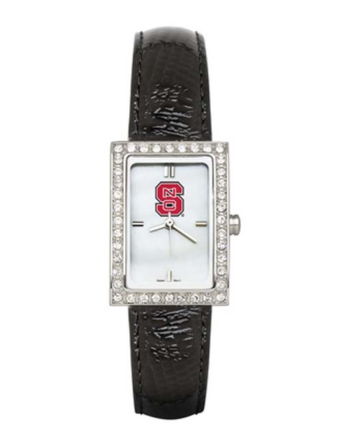 North Carolina State Wolfpack Women's Allure Watch with Black Leather Strap