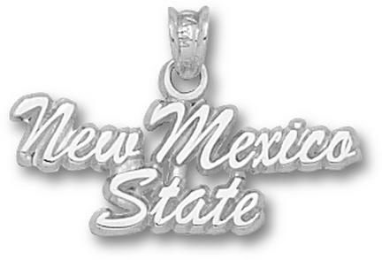 New Mexico State Aggies Script "New Mexico State" 3/8" Pendant - Sterling Silver Jewelry