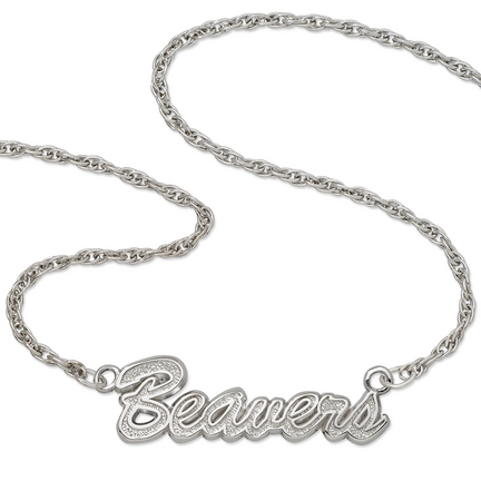 Oregon State Beavers "Beavers" Sterling Silver Script Necklace