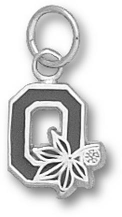 Ohio State Buckeyes Block Enameled "O" 3/8" Charm - Sterling Silver Jewelry