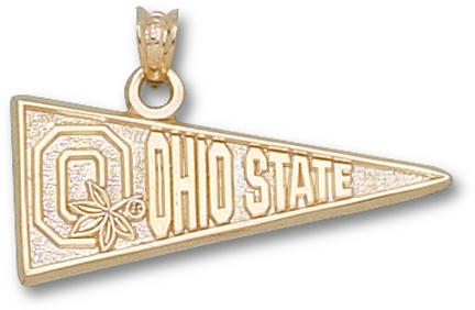 "Ohio State Buckeyes Block ""O"" Pennant Lapel Pin - Sterling Silver Jewelry"