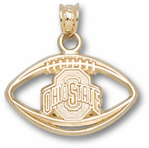 "Ohio State Buckeyes Athletic Block ""O"" Pierced Football Lapel Pin - Sterling Silver Jewelry"