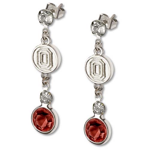 Ohio State Buckeyes Logo Crystal Earrings