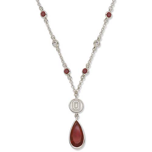 Ohio State Buckeyes Logo 18" Crystal Necklace