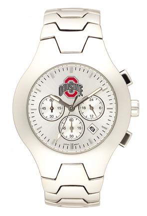 Ohio State Buckeyes NCAA Men's Hall of Fame Watch with Stainless Steel Bracelet