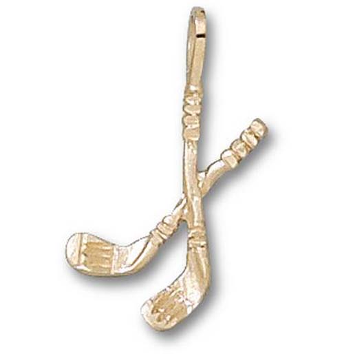 Crossed Field Hockey Sticks Pendant - 14KT Gold Jewelry