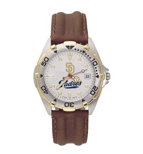 San Diego Padres MLB All Star Watch with Leather Band - Men's
