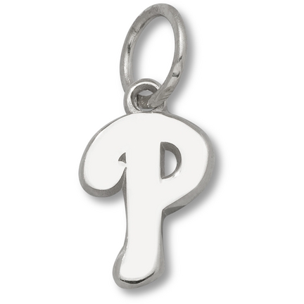 Philadelphia Phillies 3/8" "P" Logo Charm - 14KT White Gold Jewelry