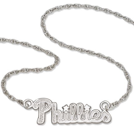 Philadelphia Phillies "Phillies" Sterling Silver Script Necklace