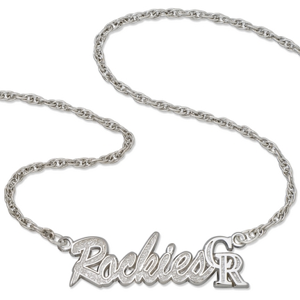 Colorado Rockies "Rockies" Sterling Silver Script Necklace