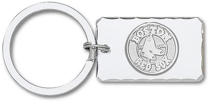Boston Red Sox 5/8" Sterling Silver Round Logo on Nickel Plated Key Chain