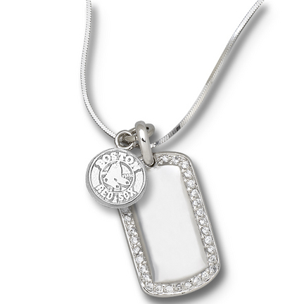 Boston Red Sox 3/8" Round Logo on Sterling Silver Mini Dog Tag Necklace