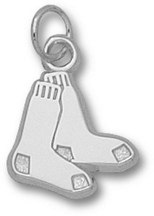 Boston Red Sox 1/2" Pair of Sox Logo Charm - 10KT White Gold Jewelry