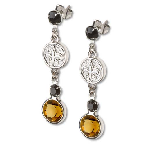 New Orleans Saints Logo Crystal Earrings
