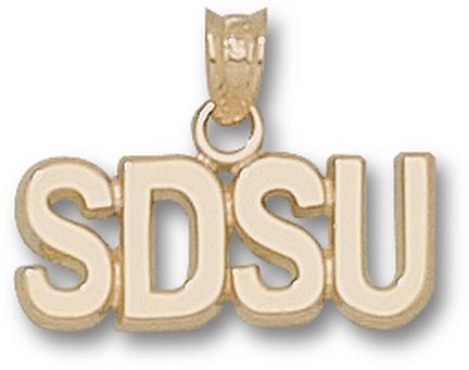 San Diego State Aztecs Block "SDSU" 1/4" Pendant - 14KT Gold Jewelry