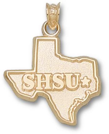 Sam Houston State Bearkats "SHSU Texas State Map" Pendant - 14KT Gold Jewelry
