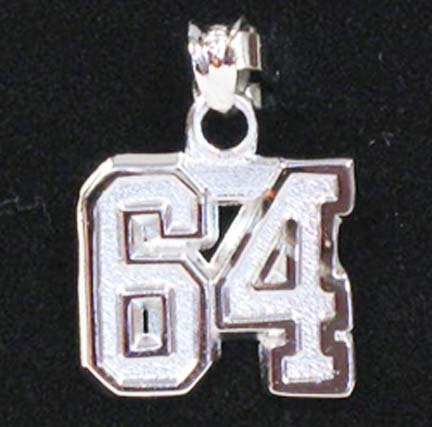 Small 1/2" Double Number with No Bar Polished Pendant - Sterling Silver Jewelry