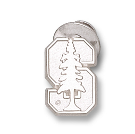 "Stanford Cardinal ""S with Tree"" Lapel Pin - Sterling Silver Jewelry"