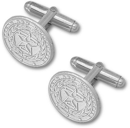 Texas A & M Aggies "Seal" Sterling Silver Cuff Links - 1 Pair