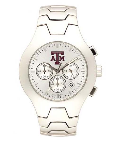 Texas A & M Aggies NCAA Men's Hall of Fame Watch with Stainless Steel Bracelet