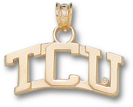 "Texas Christian Horned Frogs Large Curve ""TCU"" Lapel Pin - 10KT Gold Jewelry"