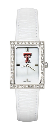 Texas Tech Red Raiders Women's Allure Watch with White Leather Strap