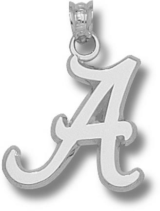 Alabama Crimson Tide 5/8" Script "A" Pendant - Sterling Silver Jewelry