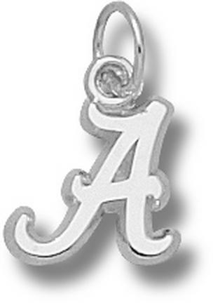 Alabama Crimson Tide 3/8" Script "A" Charm - Sterling Silver Jewelry