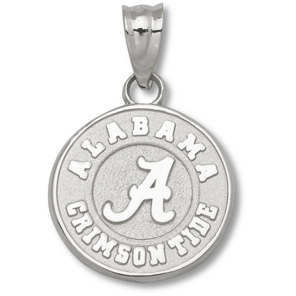 Alabama Crimson Tide 1/2" Round "Alabama Crimson Tide A" Pendant - Sterling Silver Jewelry
