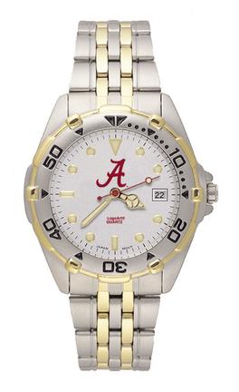 Alabama Crimson Tide NCAA Men's Script "A" All Star Watch with Stainless Steel Bracelet