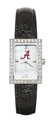 Alabama Crimson Tide Women's Allure Watch with Black Leather Strap