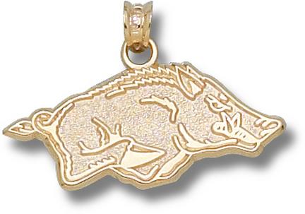 Arkansas Razorbacks 1/2" Athletic "Razorback" Pendant - 14KT Gold Jewelry