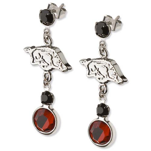 Arkansas Razorbacks Logo Crystal Earrings