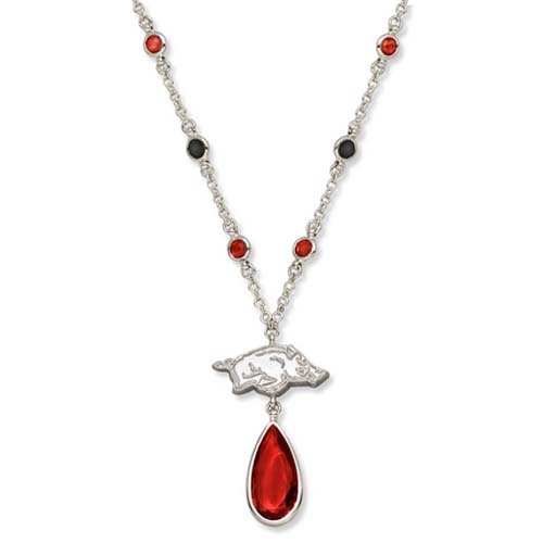 Arkansas Razorbacks Logo 18" Crystal Necklace