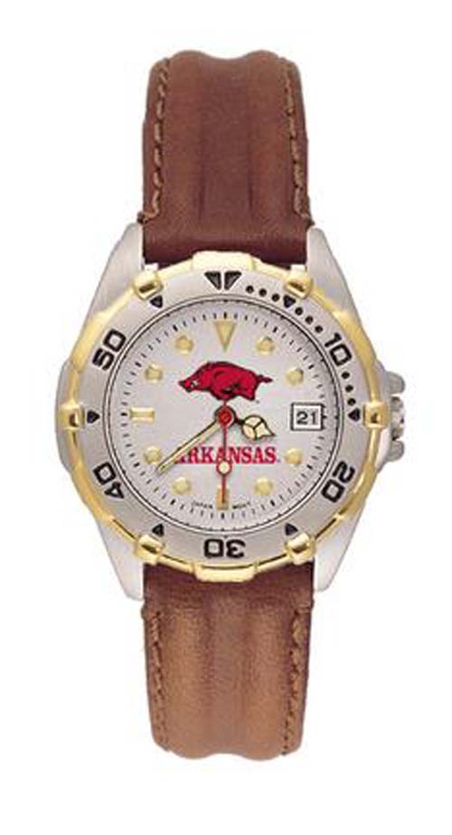 Arkansas Razorbacks "Razorback" All Star Watch with Leather Band - Women's