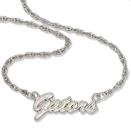 Florida Gators 18" "Gators" Script Necklace - Sterling Silver Jewelry