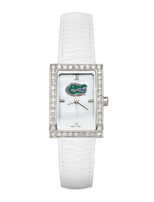 Florida Gators Women's Allure Watch with White Leather Strap