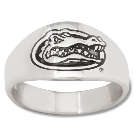 Florida Gators Logo Men's Enamel Sterling Silver Band Ring (Size 11)